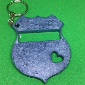 Non glitter police Keychain